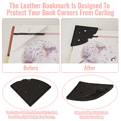 24 шт. 4 стиля закладок для книг в форме веера/сердца из искусственной кожи&nbsp;AJEW-TA0002-55