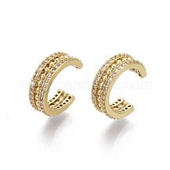 Orecchini a polsino in zircone chiaro con micro pavè di ottone&nbsp;EJEW-R114-025G-NF