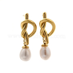 Серьги-гвоздики с узелками из нержавеющей стали 304&nbsp;EJEW-C133-02G