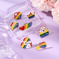 7 шт. 7 стиля эмалевых значков с радужной тематикой&nbsp;JEWB-FP0001-04