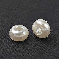 Abs пластмасса имитация жемчуг rondelle большая дыра европейские бисер&nbsp;X-MACR-S256-A41