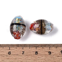Perles de verre faites à la main bicolores.&nbsp;FOIL-Q001-01D