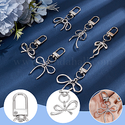 6 pendentif décoratif en forme de nœud papillon en alliage&nbsp;HJEW-SP0001-66P