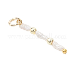 Подвески из натурального барочного жемчуга кеши и синтетического немагнитного гематита с гальваническим покрытием.&nbsp;PALLOY-JF05012-01