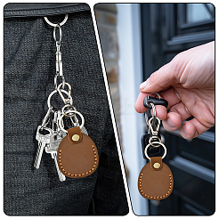 Овальные брелки-подвески из коровьей кожи&nbsp;KEYC-WH20001-17A