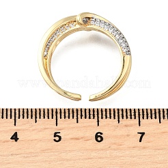 Открытые манжеты из латуни с микропаве кубический цирконий RJEW-D313-09PG