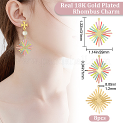 8 шт. подвески из настоящей 18-каратной позолоченной латуни с эмалевым покрытием&nbsp;KK-BBC0007-46