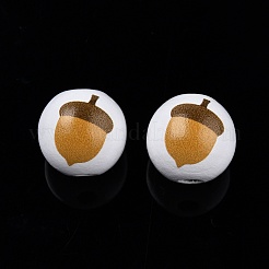 Деревянные бусины с принтом на летнюю тематику WOOD-D006-04