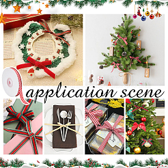 25 ярд рождественской полосатой ленты из полиэстера в корсажную ленту OCOR-WH0090-96