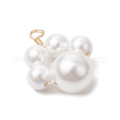 3 шт. подвески из ракушек и жемчуга в медной проволоке двух размеров PALLOY-JF02984