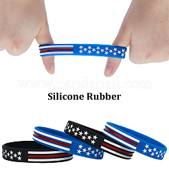 20шт 2 цвета День независимости тематика силиконовый шнур браслеты набор браслет BJEW-GF0001-15A