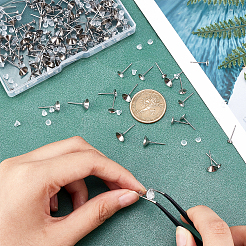 300 шт. 3 размера сережек-гвоздиков из нержавеющей стали 304&nbsp;FIND-DC0001-11