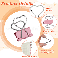 120 clip raccoglitore rosa a forma di cuore in ferro&nbsp;OFST-DR0002-02