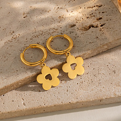 Pendientes colgantes de aro de acero inoxidable 304 para mujer&nbsp;EX9712