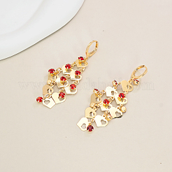 Серьги-кольца с кисточками в форме сердца из латуни&nbsp;IA3670