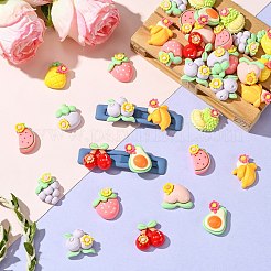 55 шт. 11 стиля непрозрачной смолы декоден цветок и фрукты кабошоны&nbsp;RESI-CJ0004-10