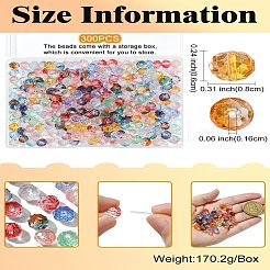 300шт прозрачные расписные стеклянные бусины для выпечки&nbsp;GLAA-CJ0002-46