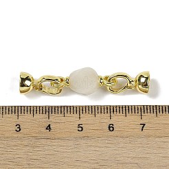 Натуральный лунный камень с латунными застежками-раскладушками G-G141-02G-11