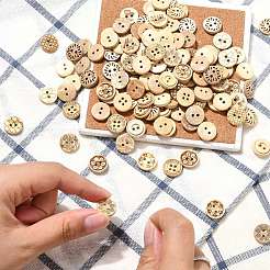 160 шт. 16 стиля натуральных пуговиц из кокосовой скорлупы&nbsp;COCO-CJ0001-01