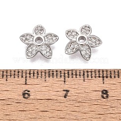 Capuchons de perles en zircone cubique transparent micro pave en laiton&nbsp;KK-Q071-05P-02