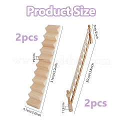 Escaleras de madera para casa de muñecas&nbsp;DOLL-WH0002-55