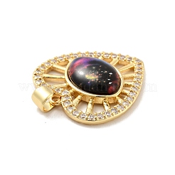Pendenti a cuore in ottone con micro pavé di zirconi chiari&nbsp;KK-G419-11G