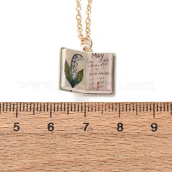 Collares colgantes de libro de latón esmaltado para mujer&nbsp;KK-CBAF5B9-01G-05