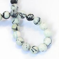 Бусы из натуральной желтой бирюзы (яшмы) круглого сечения G-E334-6mm-02