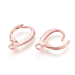 Risultati in ottone con micro pavé di zirconi e orecchini a leva&nbsp;KK-O106-46RG