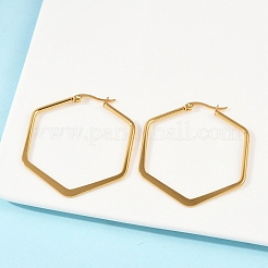 201 серьги-кольца из нержавеющей стали с закругленными углами&nbsp;LS-EJEW-F205-13G-A