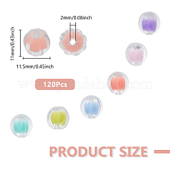 120шт 6 цвета прозрачные акриловые бусины TACR-DC0001-06