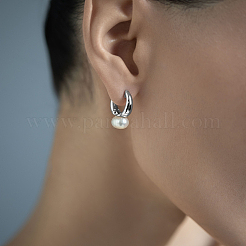 925 круглые серьги-кольца из стерлингового серебра с пресноводным жемчугом JB1636