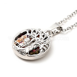 Разноцветный стеклянный пончик с подвеской в виде дерева жизни&nbsp;LS-NJEW-J008-01A-P