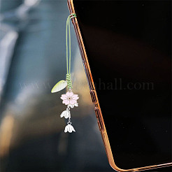 1 шт. подвеска в виде цветка из сплава эмали и лэмпворка&nbsp;AJEW-LP0004-61