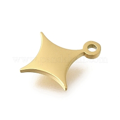 304ステンレススチールチャーム  レーザー切断  ゴールドカラー  スター  11x9.5x1mm  穴：1mm&nbsp;STAS-U027-10G-03