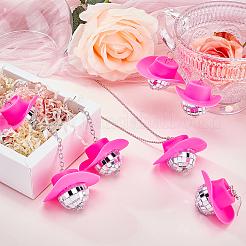 6 пара пластиковых колпачков со стеклянными диско-шарами&nbsp;SJEW-AN0001-10