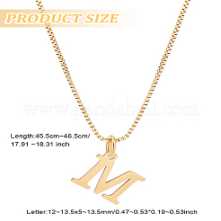 1 collar con colgante de letra de acero inoxidable 304&nbsp;NJEW-LP0001-38M-G