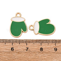 クリスマス合金エナメルペンダント  ゴールドカラー  手袋  19x12.5x1.5mm  穴：2mm&nbsp;ENAM-K080-01C-G