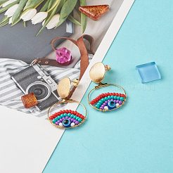 Кольцо со злыми серьгами-гвоздиками EJEW-JE04717