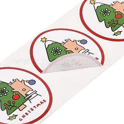120 rotolo di adesivi natalizi in carta rotonda&nbsp;DIY-M070-09C