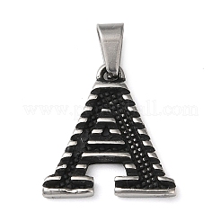 304ステンレスペンダント  アンティークシルバー  レターチャーム  a～zの文字  20.5~21x14.5~22x2mm  穴：7x3.2mm&nbsp;STAS-D014-01P