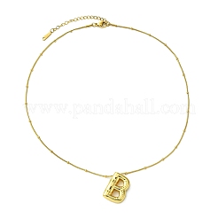 Кулон с заглавной буквой из нержавеющей стали 304 с ионным покрытием (IP) NJEW-R265-05G-B