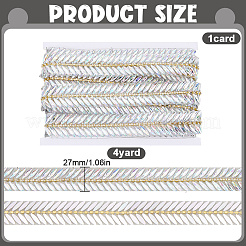 ガラスホットフィックスラインストーンブライダルベルトトリムチェーン  耳  クリアAB  27mm  4ヤード&nbsp;DIY-WH0899-718A