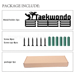 Word taekwondo fashion iron medal holder display wall rack&nbsp;ODIS-WH0021-032