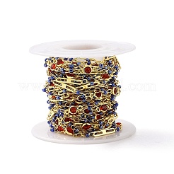 Настоящие овальные и плоские круглозвенные цепи из латуни с покрытием из 18-каратного золота&nbsp;CHC-F844-10D