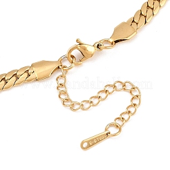 Ионное покрытие (ip) плоское кубинское звено массивная цепь ожерелье&nbsp;NJEW-Q335-13G