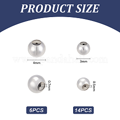 20шт 2 стиля 925 бусины из стерлингового серебра&nbsp;STER-GA0001-14