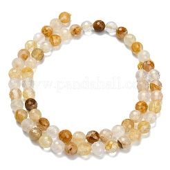 Бусины из натурального желтого гематоидного кварца класса А&nbsp;G-L642-F04-6mm