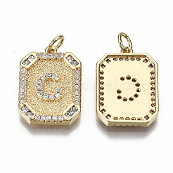 Pendentifs en laiton zircon cubique transparent&nbsp;KK-S356-234G-G-NF