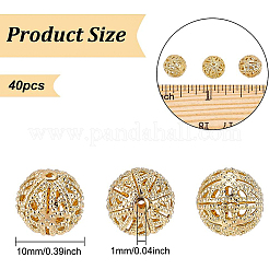 Латунные филигранные бусы KK-BC0008-73